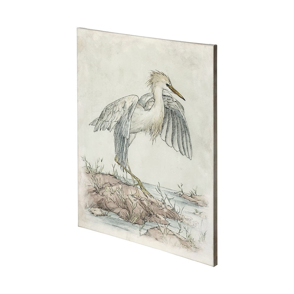 Mercana - Cattle Egret by Mercana Studio a Hand Embellished Textured Canvas - 101182-L view 1