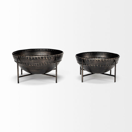 Mercana - Cauldron Brown Metal Bowls (Set of 2) - 68251 view 2