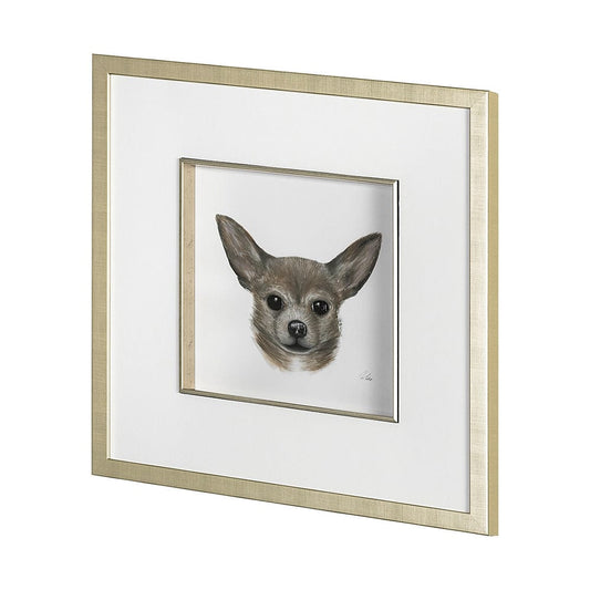 Mercana - Charlote Chihuahua by Mercana Studio Hand Embellished Textured Framed Art Print Matted under Glass - 13378 view 2
