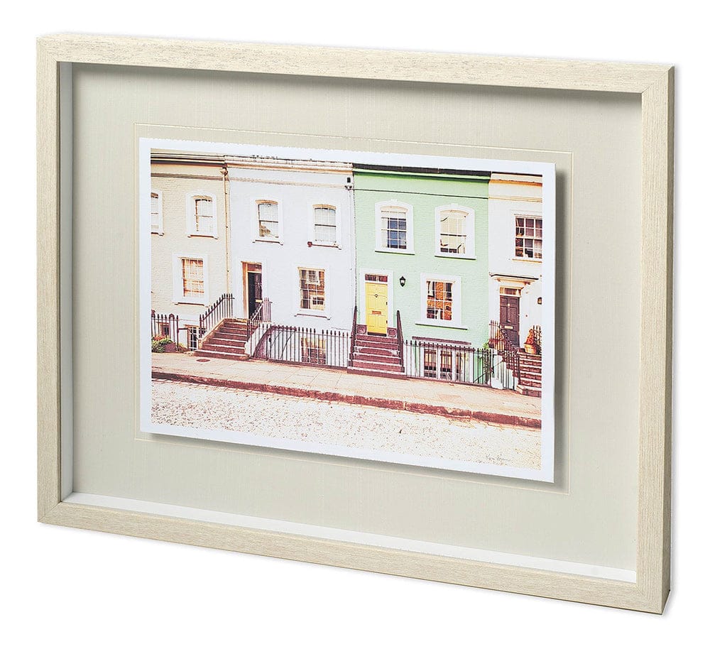 Mercana - ChelseHouses All Lined Up by Keri Bevan Hand Embellished Textured Framed Art Print Matted under Glas - 11876 view 1