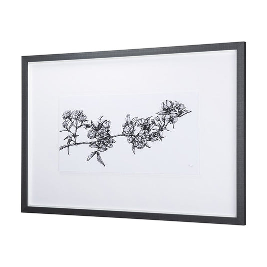 Mercana - Cherry Blossom I by Mercana Studio a Hand Embellished Textured Framed Art Print Matted under Glass - 14438 view 2