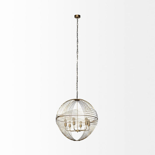 Mercana - Chiron II 36L x 36W x 38H Gold Metal Globe Six Bulb Chandelier - 68430 view 2