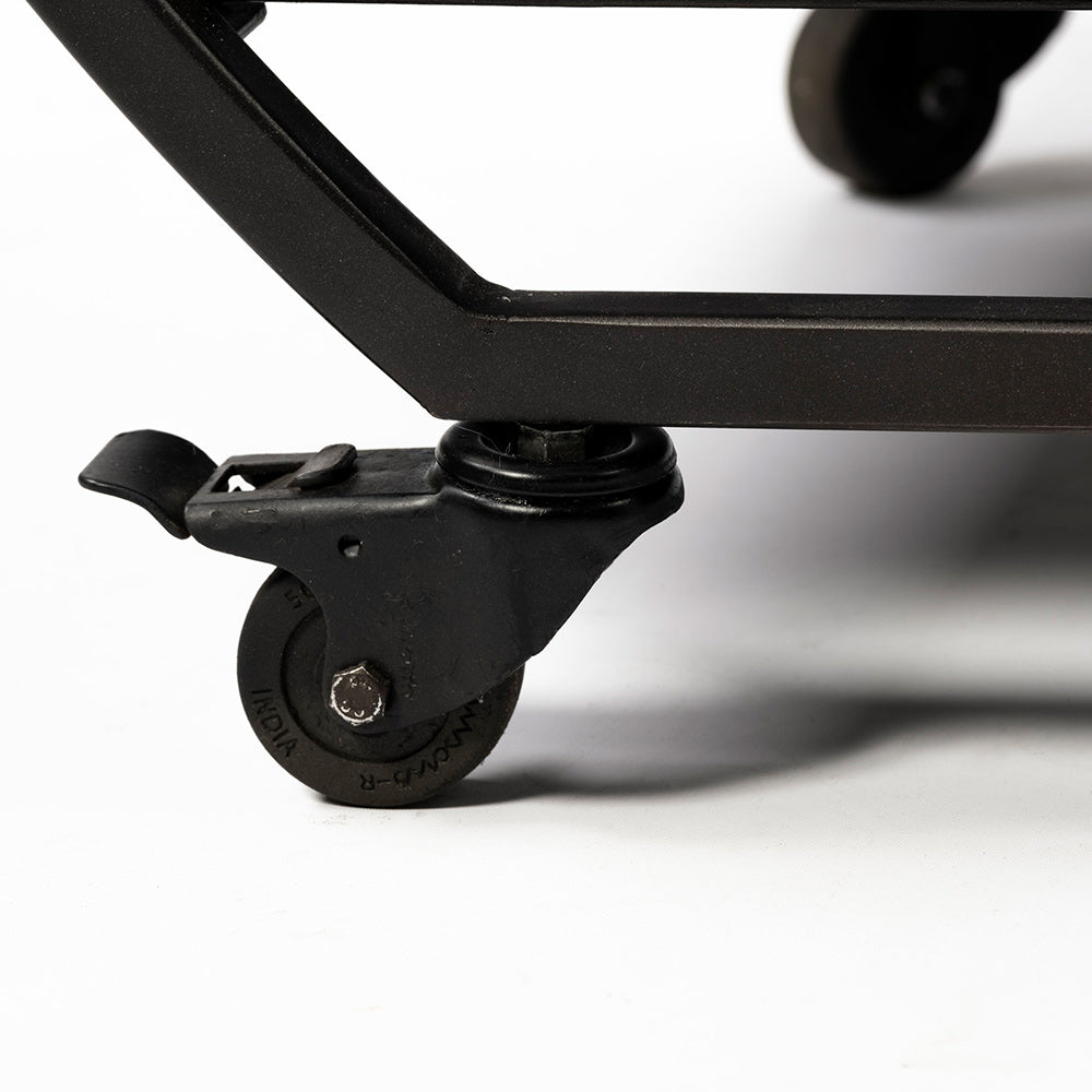 Mercana - Chriselle Black Metal And Glass Two Tier Bar Cart - 69086_CLOSEOUT view 13