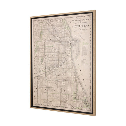 Mercana - City of Chicago by Mercana Studio a Hand Embellished Textured Framed Art Print - 14880 view 2