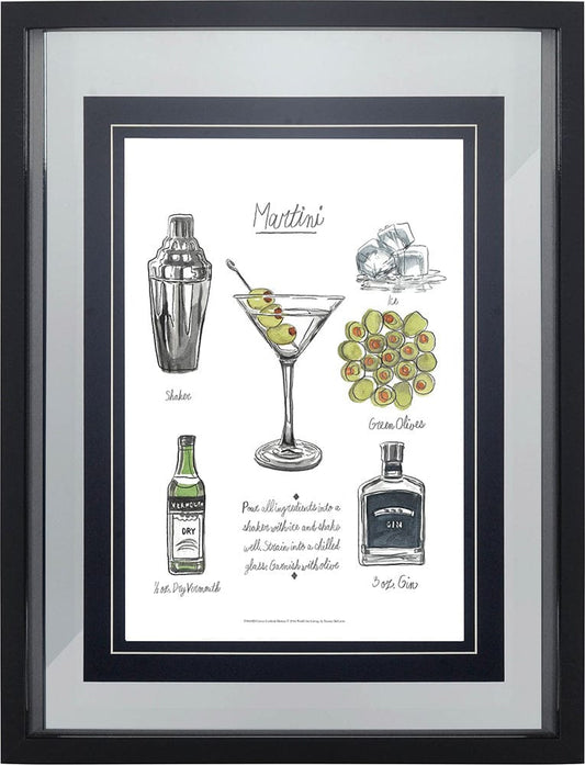 Mercana - Classic Cocktail - Martini by Naomi McCavitt a Framed Art Print Matted under Glass - 10821 view 2