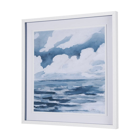 Mercana - Cloud and Sea by Mercana Studio a Hand Embellished Textured Framed Art Print Matted under Glass - 14307 view 2
