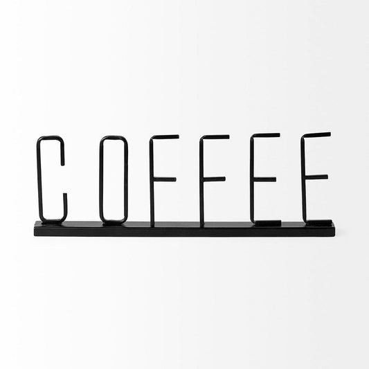 Mercana - Coffee 15L x 1W Black Metal Sign - 68793 view 2