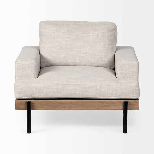 Mercana - Colburne I Beige Fabric W/ Wood and Iron Frame Accent Chair - 68755 view 2
