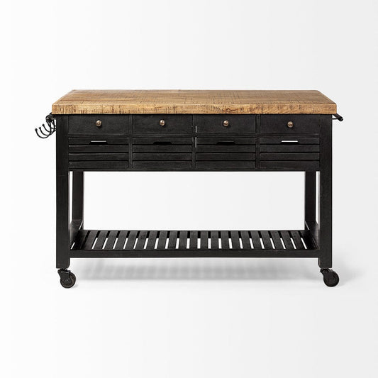 Mercana - Columbia 62L x 28W x 36H Black Wooden Kitchen Island - 68866 view 2
