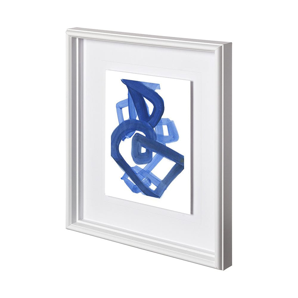Mercana - Continuous Blue 2 by Lora Gold a Hand Embellished Textured Framed Art Print Matted under Glass - 12161 view 1