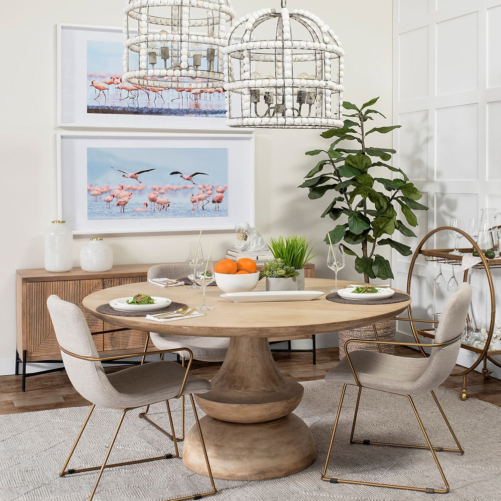Mercana - Crossman 60" Round Blonde Solid Wood & Base Dining Table - 68518-AB view 6