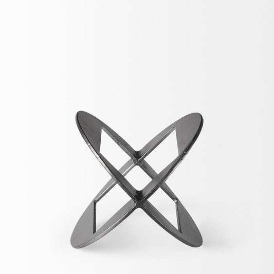 Mercana - Cusco 6.0 L x 6.0 W x 6.0 H Black Iron Small Gunmetal Geometric Decorative Object - 69251_CLOSEOUT view 2