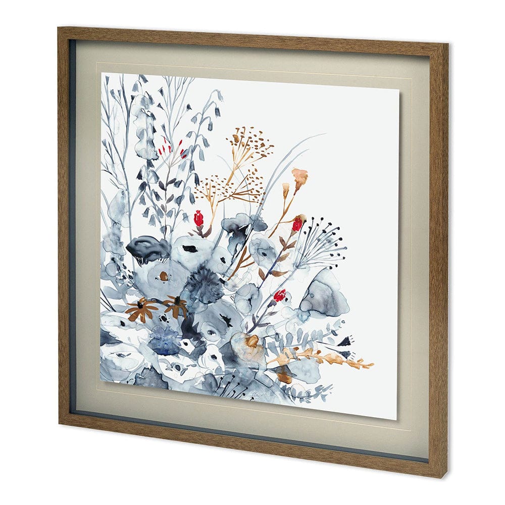 Mercana - Custom Indigo & Ochre II by Victoria Borges Hand Embellished Framed Art Print Matted under Glass - 11907 view 1