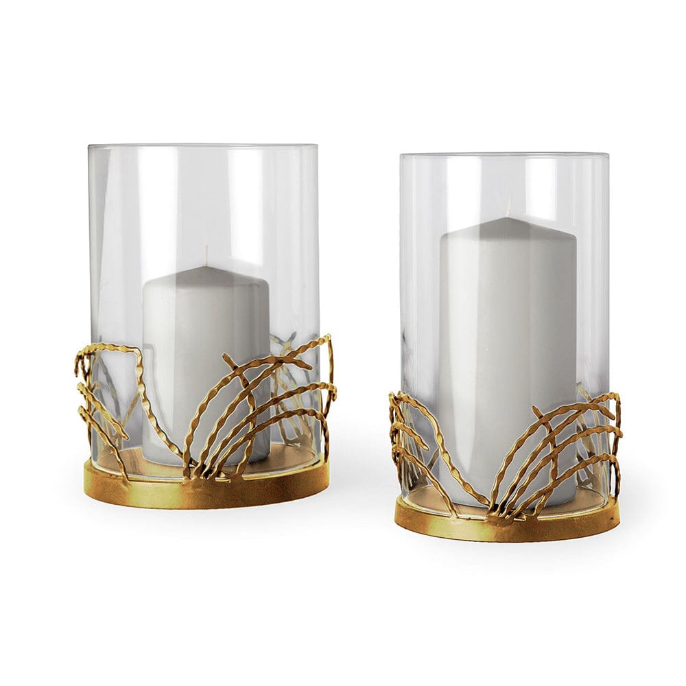 Mercana - Cutlass II Set of Two Gold Toned Metal Base Table Candle Holders - 67873_CLOSEOUT view 1