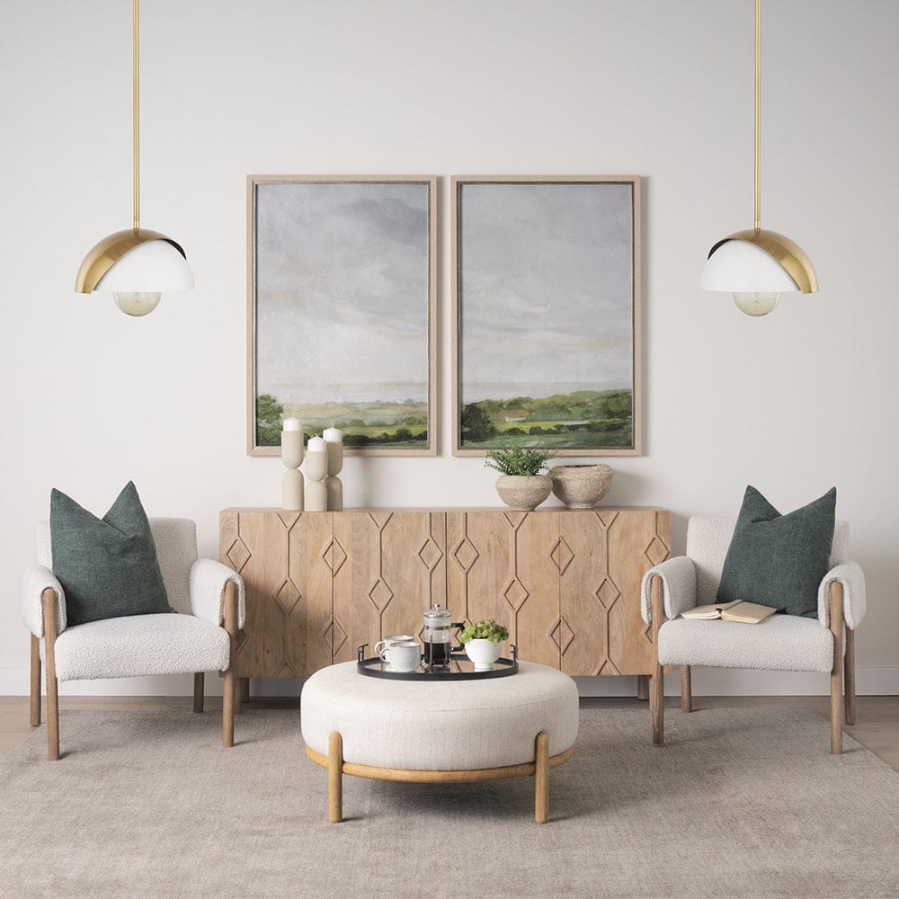 Mercana - Cybill Brushed Brass w/ White Metal Shade 1-Light Wall Pendant - 70467 view 9