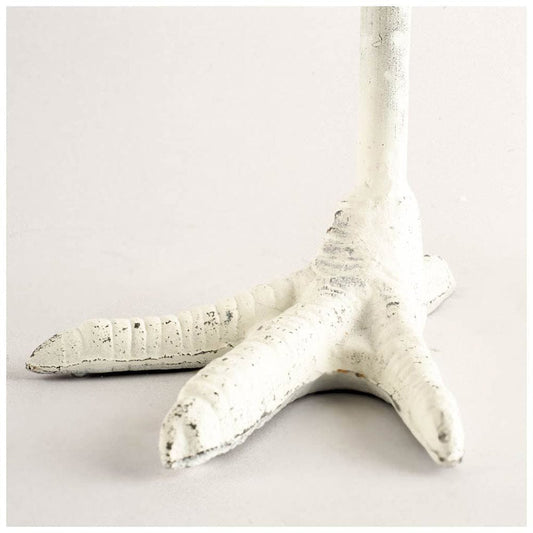 Mercana - Daffy I Short White Cast Iron Chicken Foot Table Candle Holder - 53328_CLOSEOUT view 2