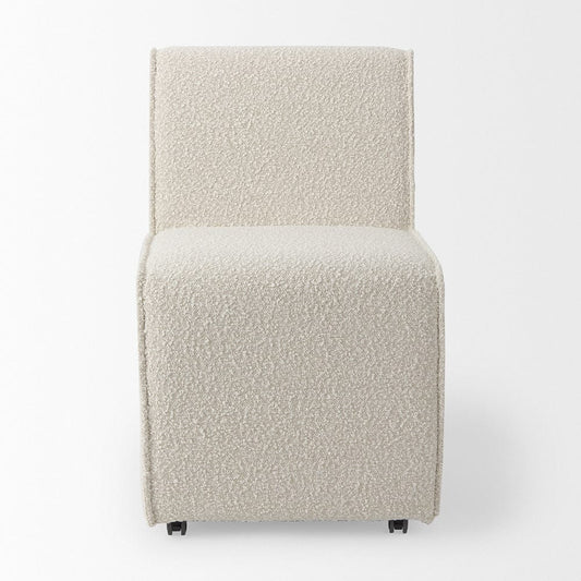 Mercana - Damon 20.5L x 27.2W x 31.3H Fully Upholstered Cream-Toned Fabric Dining Chair on Casters (Set of 2) - 69615 view 2