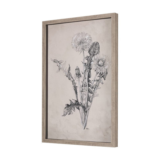 Mercana - Dandelion Drawing II by Mercana Studio Hand Embellished Textured Framed Art Print Matted under Glass - 14702 view 2