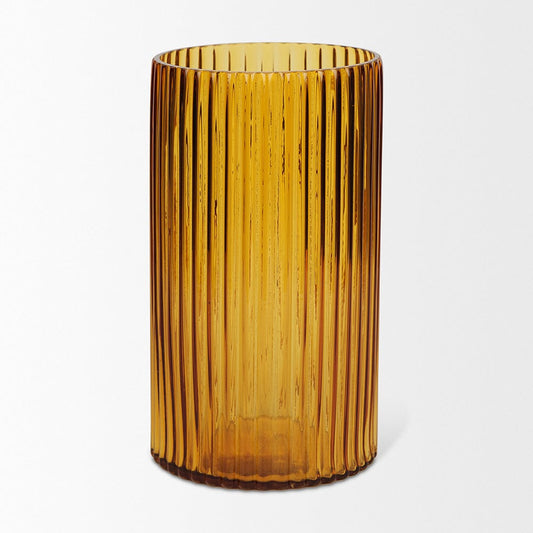 Mercana - Dawn Tall Amber Glass Vase - 70363 view 2