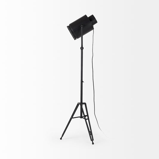 Mercana - Debdou 22L x 22W x 61H Black and White Metal Adjustable Cinema-Style Floor Lamp - 69381 view 2