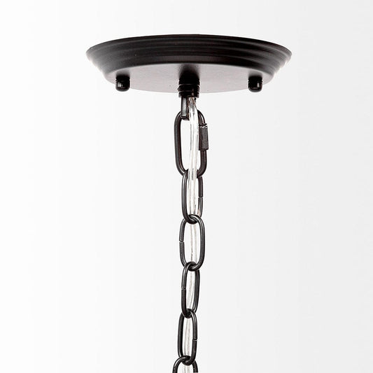 Mercana - Decamp I 47.2"x36.2" Black Metal Chassis Glass Tube Twelve Light Chandelier - 68594_CLOSEOUT view 2