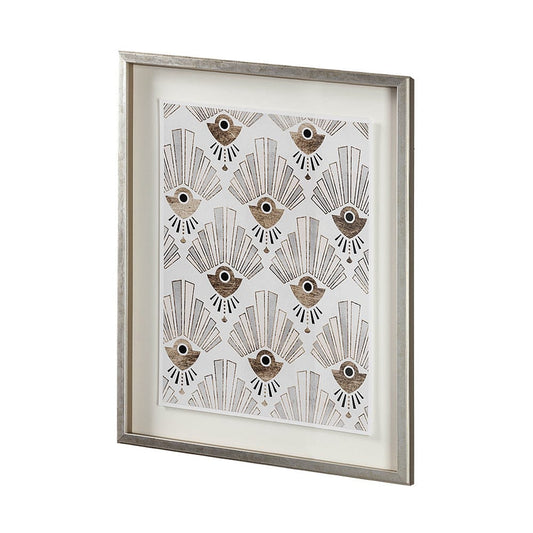 Mercana - Deco Patterning III by Victoria Barnes Hand Embellished Textured Framed Art Print Matted under Glass - 13699 view 2