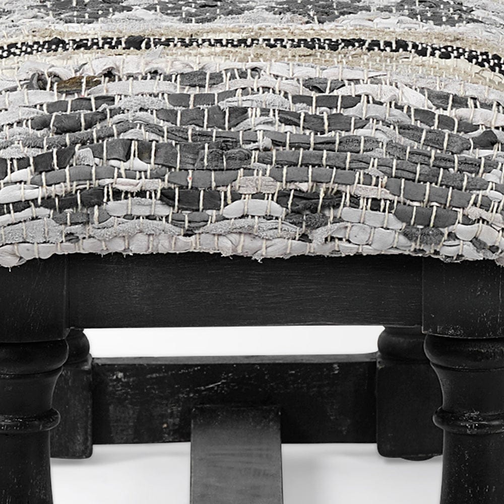 Mercana - Denison II 56L x 15W Black Wood Base Woven-Leather Cushion Top Accent Bench - 68461_CLOSEOUT view 5