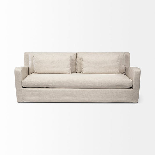 Mercana - Denly II 92.5 X 38.25 X 34.5 Beige Slipcover Three Seater Sofa - 68702 view 2