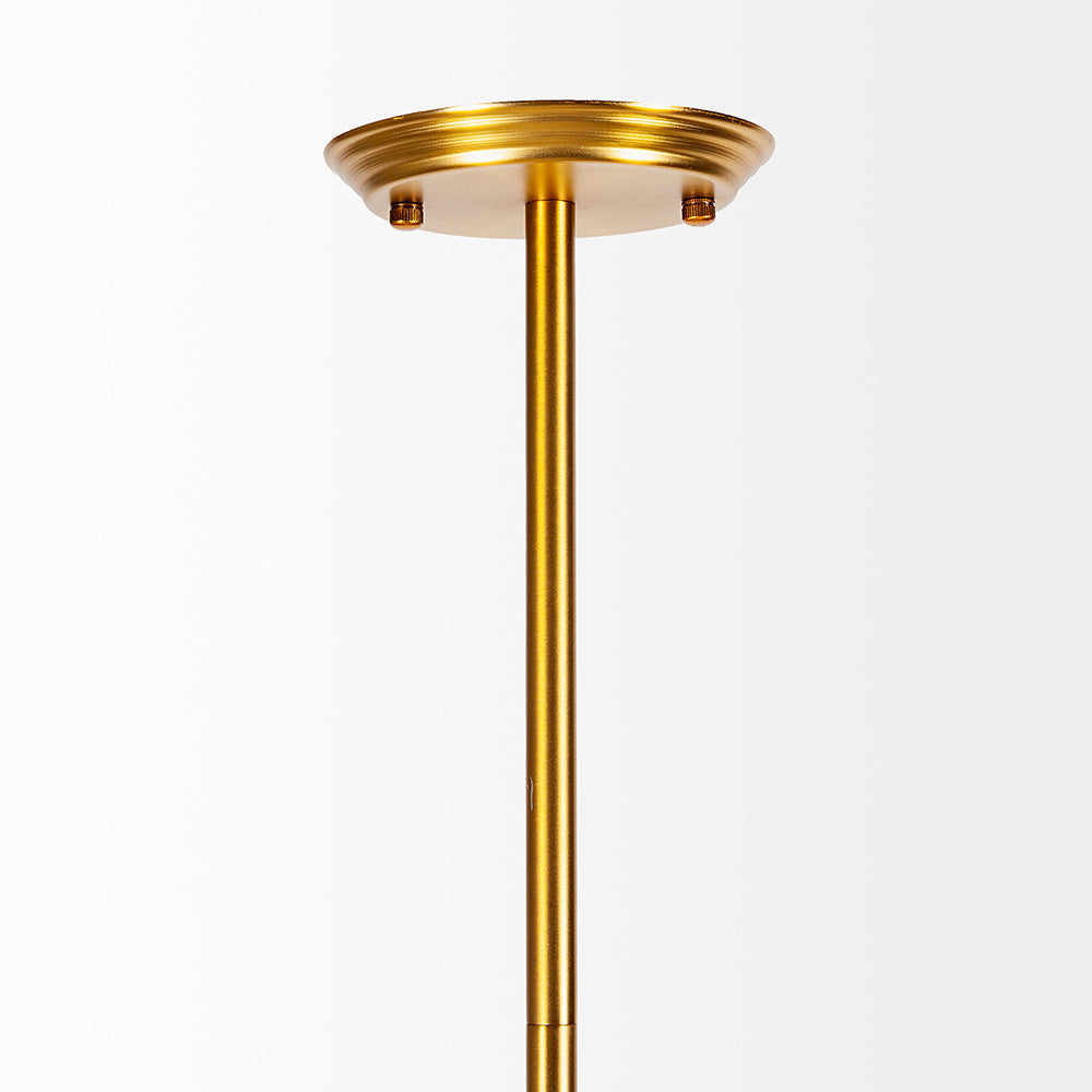 Mercana - Desousa II 33.9"L x 8.8"W x 28"H Brass-Toned Metal Multi-Arm Three Light Chandelier - 68590_CLOSEOUT view 6