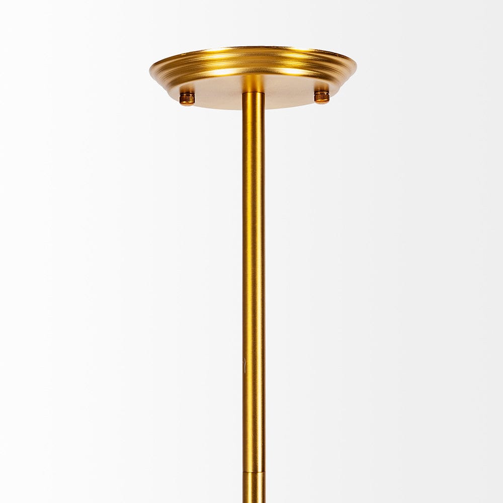 Mercana - Desousa II 33.9"L x 8.8"W x 28"H Brass-Toned Metal Multi-Arm Three Light Chandelier - 68590_CLOSEOUT view 6