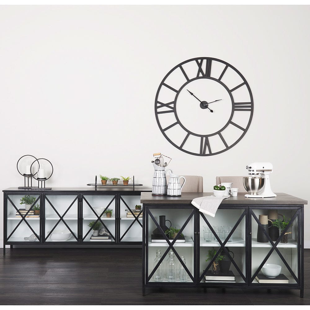 Mercana - Dimitra 62.0L x 32.0W x 36.0H Dark Iron W/Glass Doors Kitchen Island - 69211 view 14