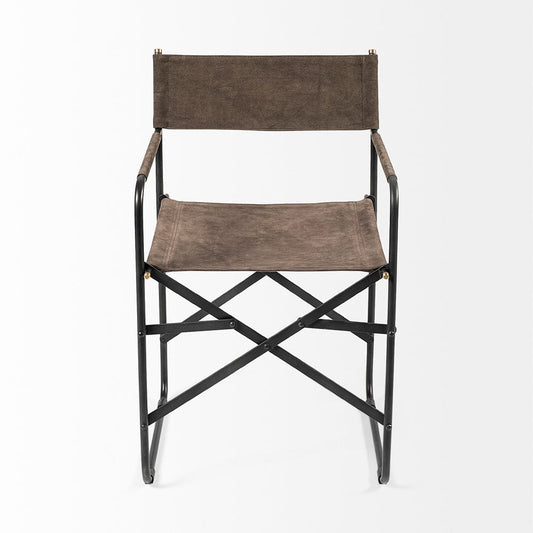 Mercana - Direttore 19.25L x 20W x 31H Brown/Gray Suede W/ Metal Frame Dining Chair - 68796_CLOSEOUT view 2