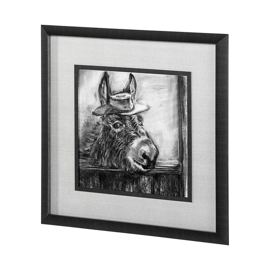 Mercana - Donkey II by Mercana Studio a Hand Embellished Textured Framed Art Print Matted under Glass - 12987 view 2