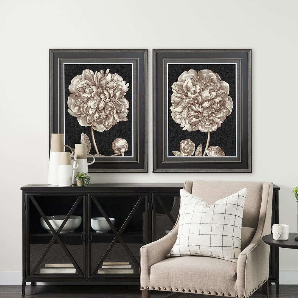 Mercana - Dramatic Peony I by Vision Studio a Hand Embellished Textured Framed Art Print Matted under Glass - 10593 view 5