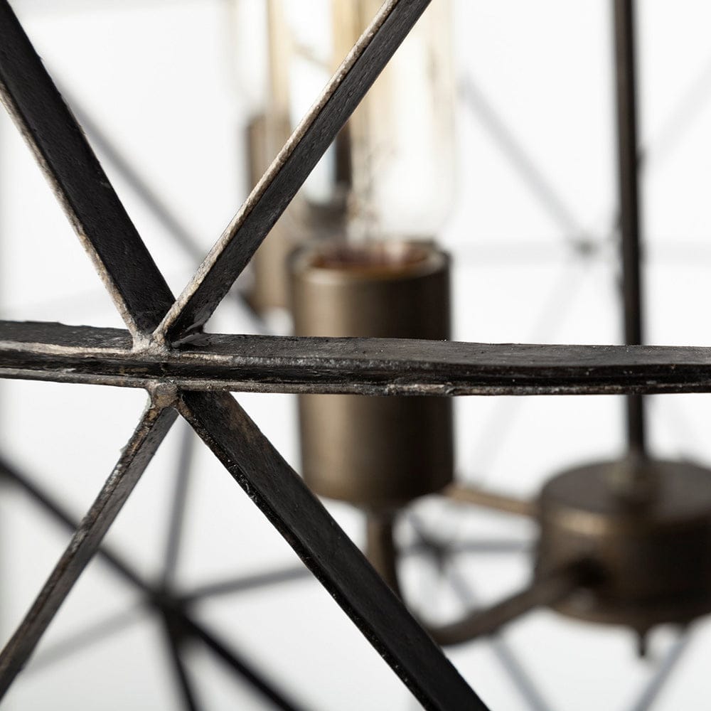 Mercana - Dyson II 22.5"D Black Metal Triangular Orb Four Bulb Chandelier - 67956_CLOSEOUT view 7