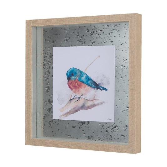 Mercana - Eastern Blue III by Mercana Studio a Hand Embellished Textured Framed Art Print Matted under Glass - 14230 view 2