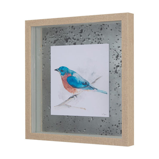 Mercana - Eastern Blue V by Mercana Studio a Hand Embellished Textured Framed Art Print Matted under Glass - 14232 view 2