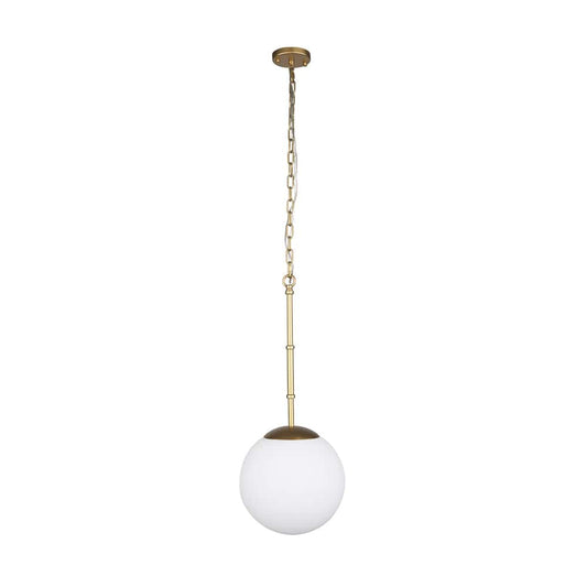 Mercana - Edie Brushed Gold Metal w/ Frosted Glass Globe 1-Light Pendant - 70439_CLOSEOUT view 2