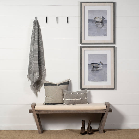 Mercana - Elaine I 58L x 14.75W x 20H Brown Wood Upholstered Cream Seat Entryway Bench - 68745_CLOSEOUT view 2