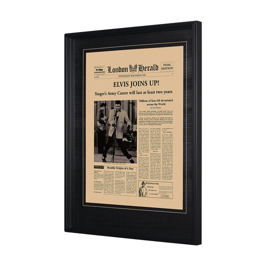 Mercana - Elvis Joins Up! by Vintage Collection Hand Embellished Textured Framed Art Photo Matted under Glass - 13201 view 2