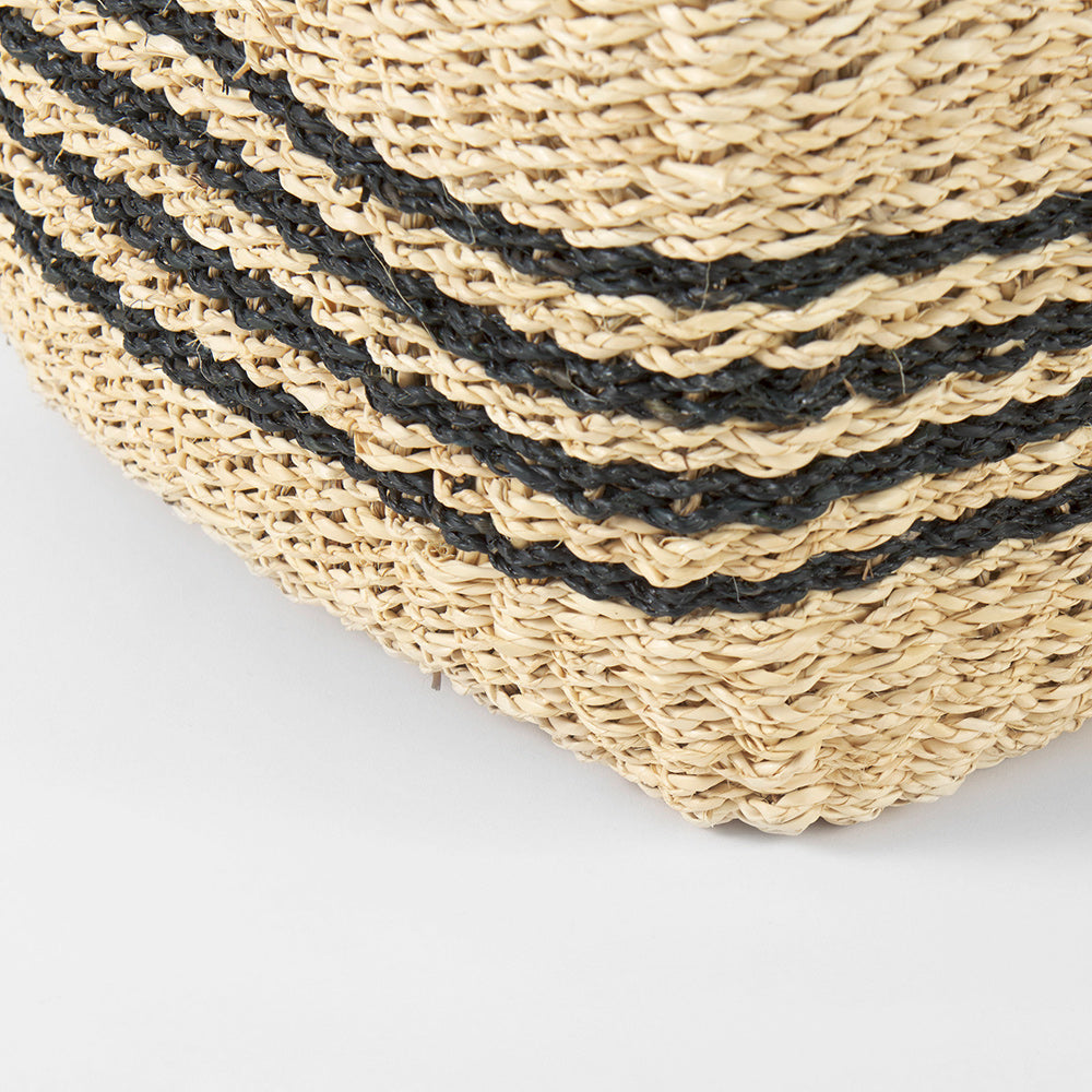 Mercana - Emma 17.3L x 13.0W x 11.0H Light Brown Seagrass Rectangular Basket W/ Black Stripes (Set of 2) - 69590 view 7