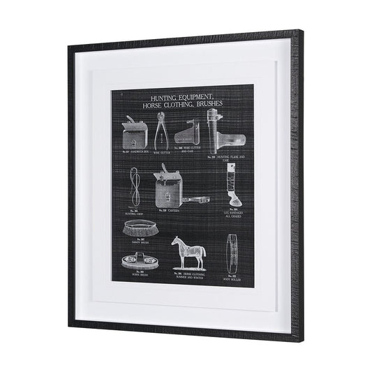 Mercana - Equestrian Riding IV BW Horse by Mercana Studio Hand Embellished Framed Art Print Matted under Glass - 14988 view 2
