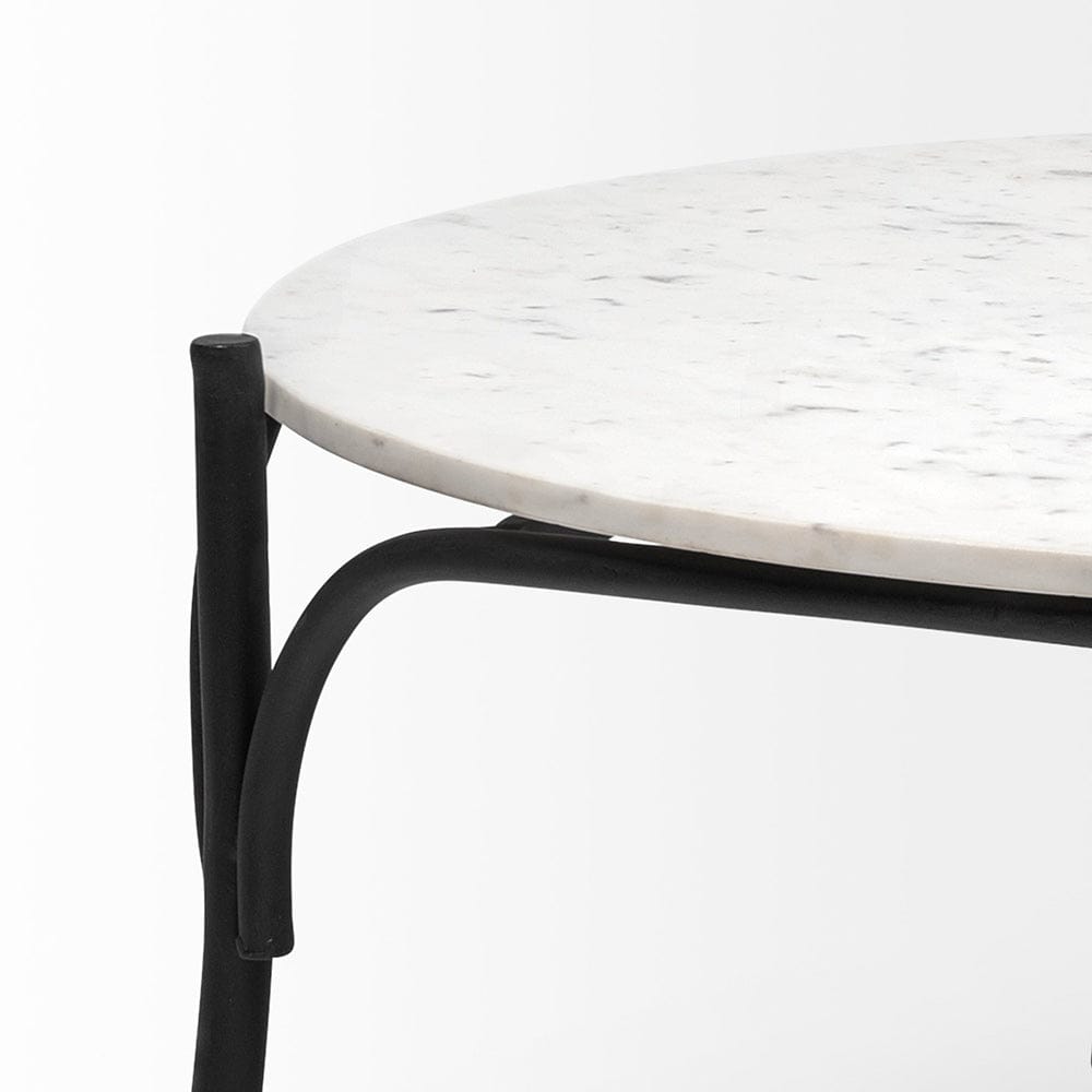 Mercana - Etienne 36" Round White Marble Top Black Metal Base Coffee Table - 68507-AB_CLOSEOUT view 13