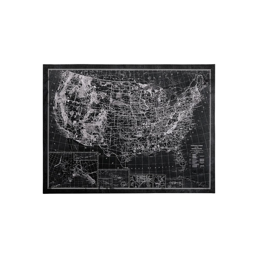 Mercana - Explorer USA Map Noir by Vintage Collection a Hand Embellished Textured Canvas - 101572-S view 1