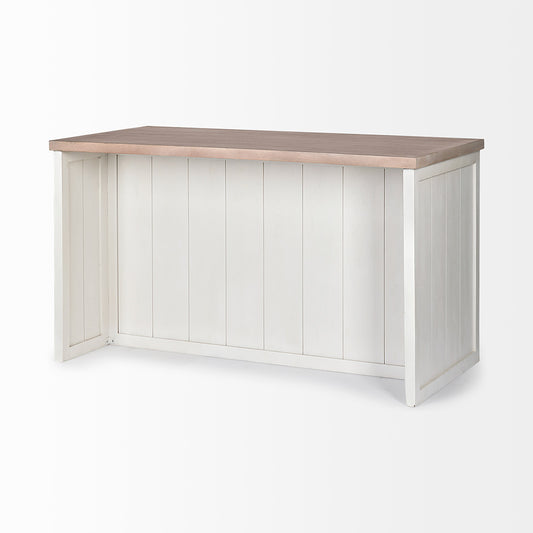 Mercana - Fairview II White and Brown Two-Tone Stain Solid Wood Kitchen Island - 68479 view 2