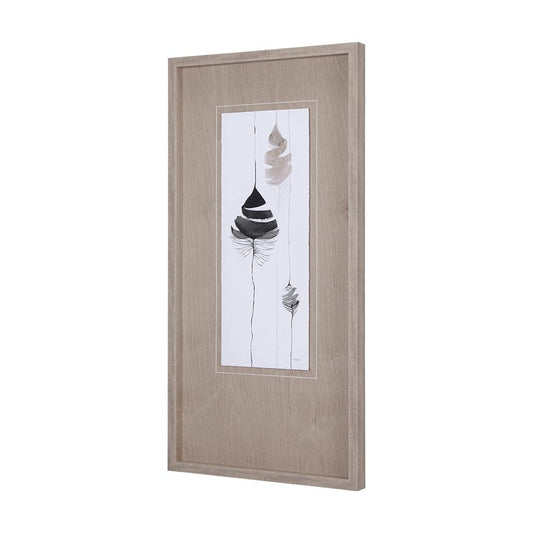Mercana - Feather Collection by Mercana Studio a Hand Embellished Textured Framed Art Print Matted under Glass - 14326 view 2