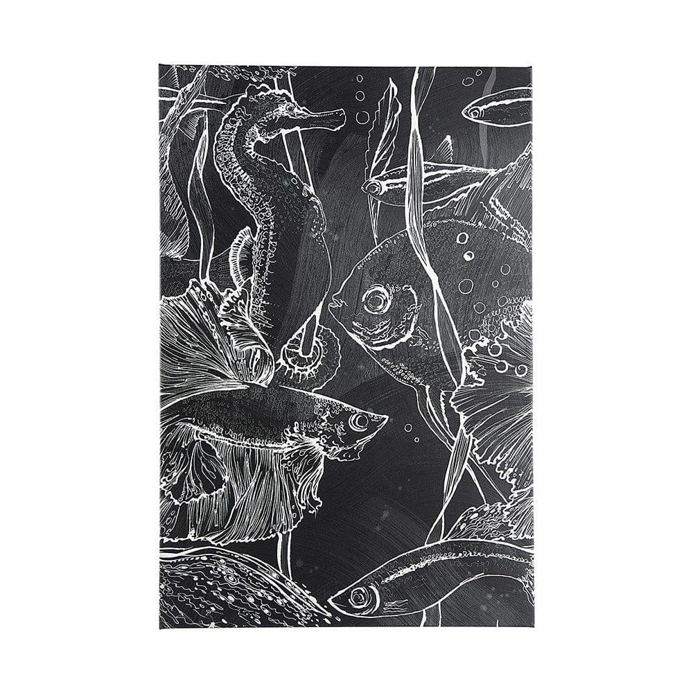 Mercana - Fish Black I by Ariana a Hand Embellished Textured Canvas - 101980-L view 1