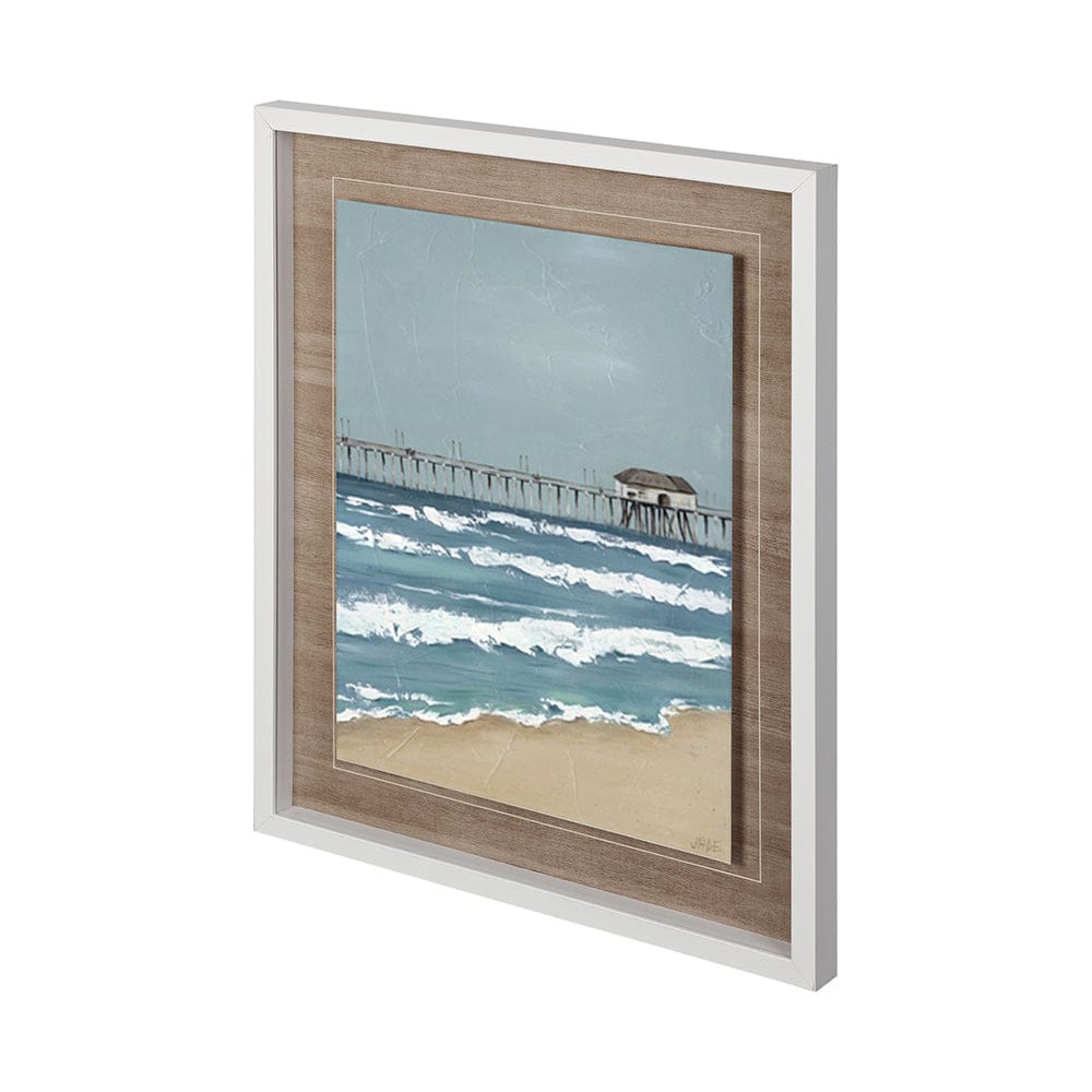 Mercana - Fishing Pier II by Jade Reynolds a Hand Embellished Textured Framed Art Print Matted under Glass - 12306 view 1
