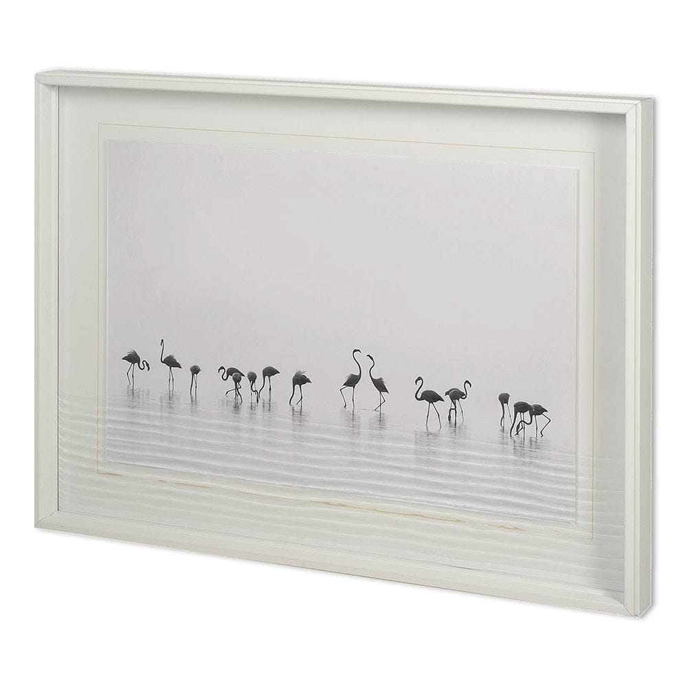 Mercana - Flamingo Community by Staffan Widstrand Hand Embellished Textured Framed Art Photo Matted under Glas - 11811 view 1