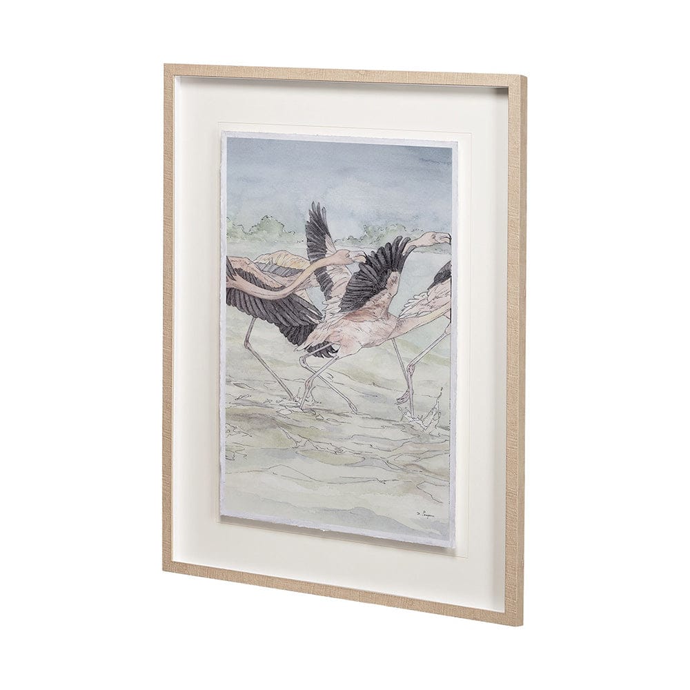 Mercana - Flamingo II by Mercana Studio a Hand Embellished Textured Framed Art Print Matted under Glass - 13057 view 4